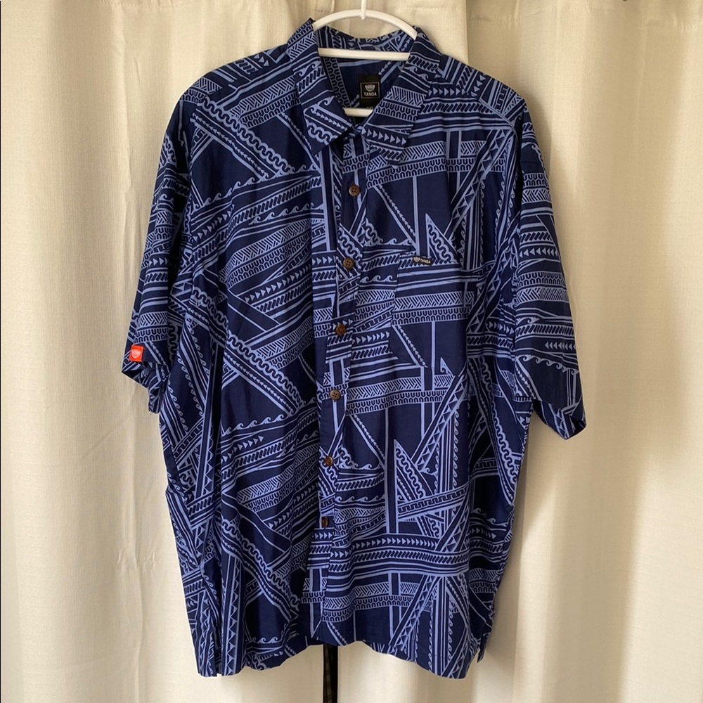 Navy Blue Patterned Men's Shirt